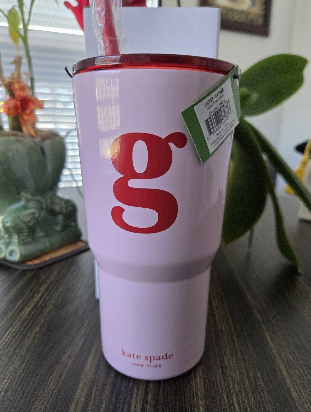 Kate Spade Initial "G" Tumbler